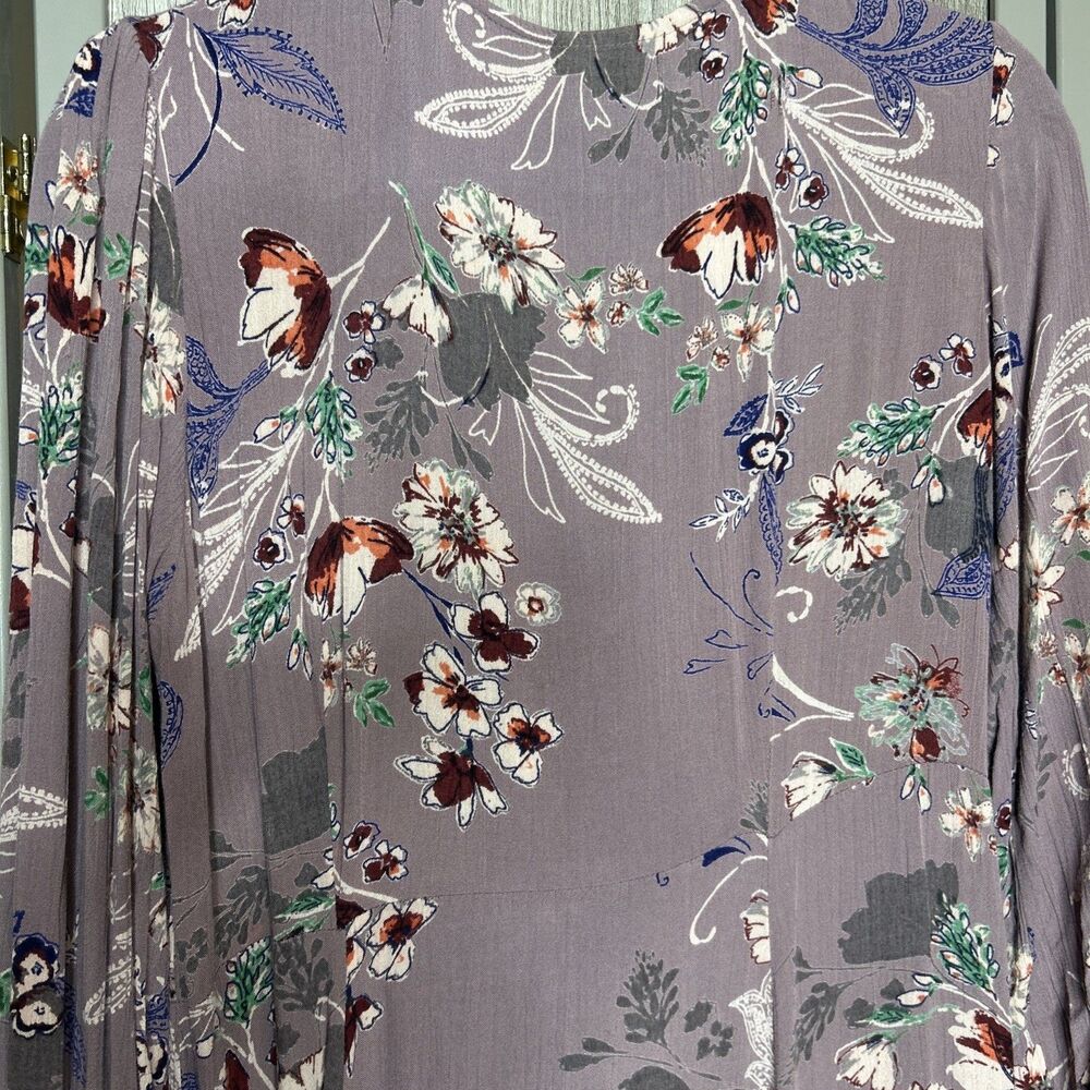 Angie Maxi Dress Women Size M Button Front Bohemian Festival Floral Purple - Picture 6 of 7